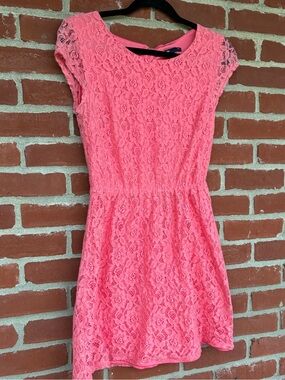 GAP Pink Coral Lace Mini Dress